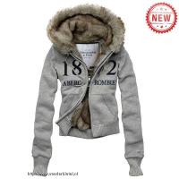 dames abercrombie fitch fur hooded outwear zip 1892 grijs On Sale Outlet 31tcw489